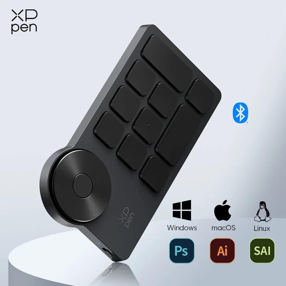 XPPen ACK05 Wireless Shortcut Remote 10 Customized Shortcut Keys Portable Bluetooth Keyboard for Windows Mac Drawing Tablet