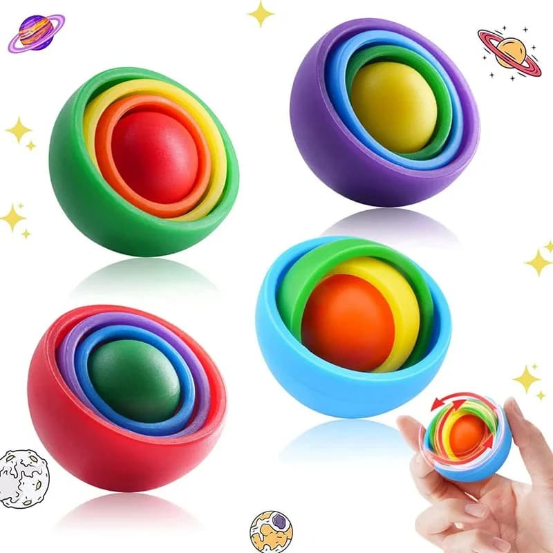 3D Rotation Ball Fidget Gyro Sensory Toys Hand Fidget Spinner Gyroscope for Kids Teens Adults Children ADHD Autism Stress Relief