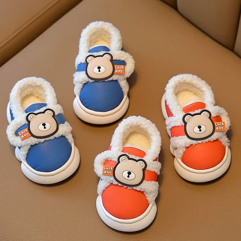 Children Shoes Cartoon Winter Cotton Inserts Shoes Anti Slip Girl Sneakers Waterproof Soft Soled Toddler Casual Shoes Zapatillas