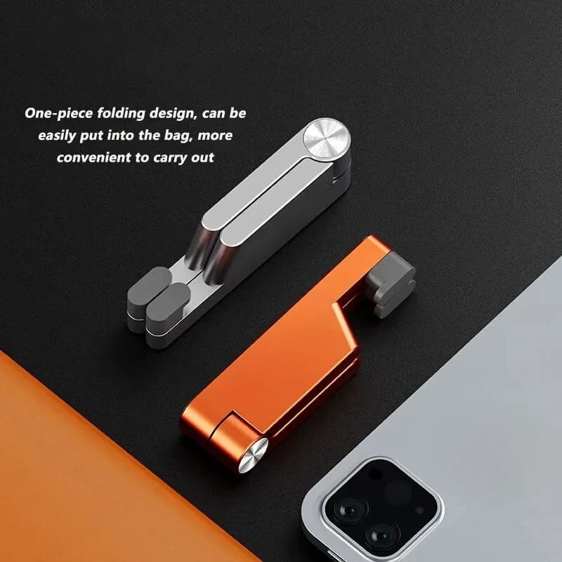 T1 Universal Mini Size Aluminum Portable Folding Desk Mount Holder Bracket Mobile Phone Cradle Foldable Stand for Cellphone