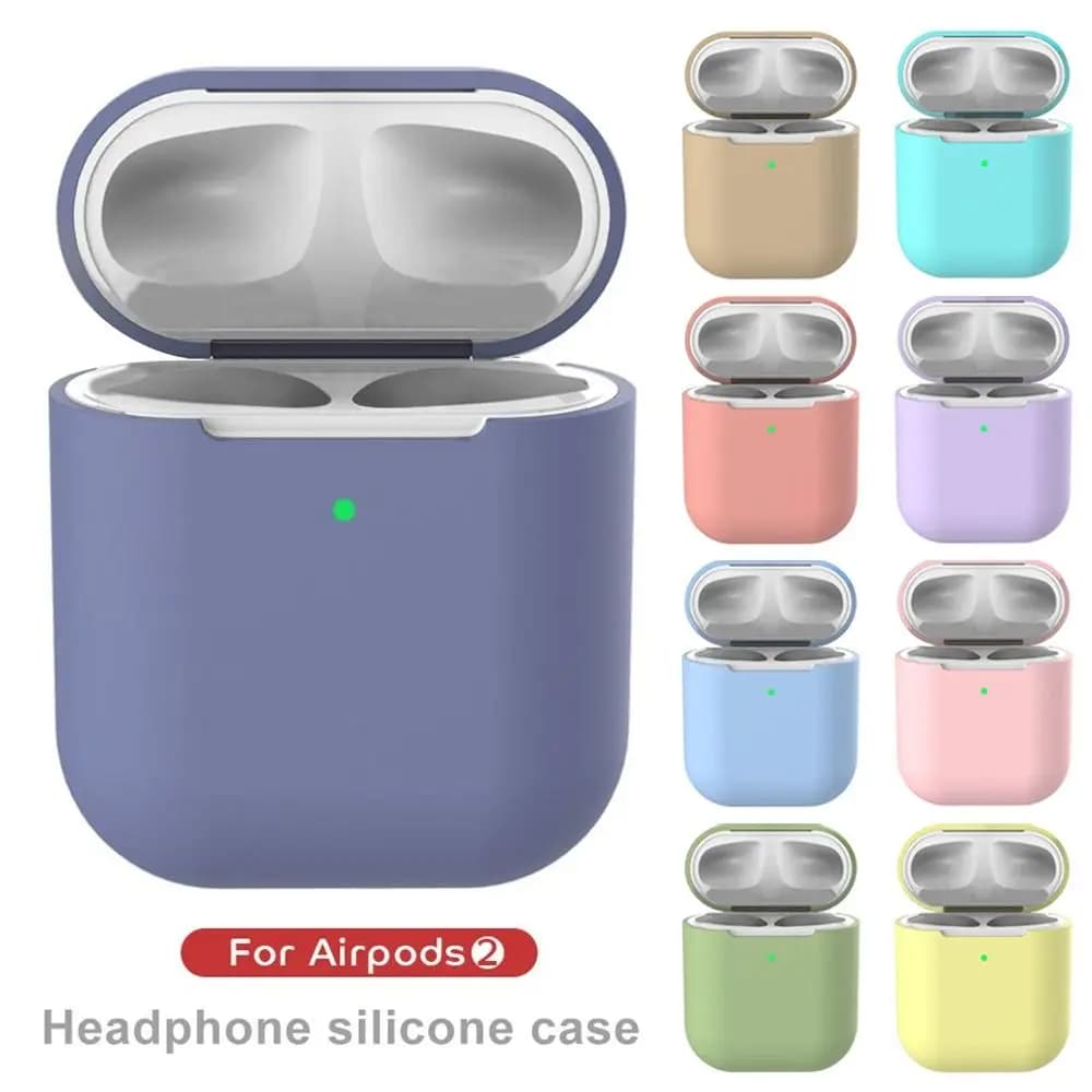 Anti lost Slim Ultra Thin Silicone Case Cover Protective Skin Wireless Earphones Pouch Sleeve Protector For Airpods 2