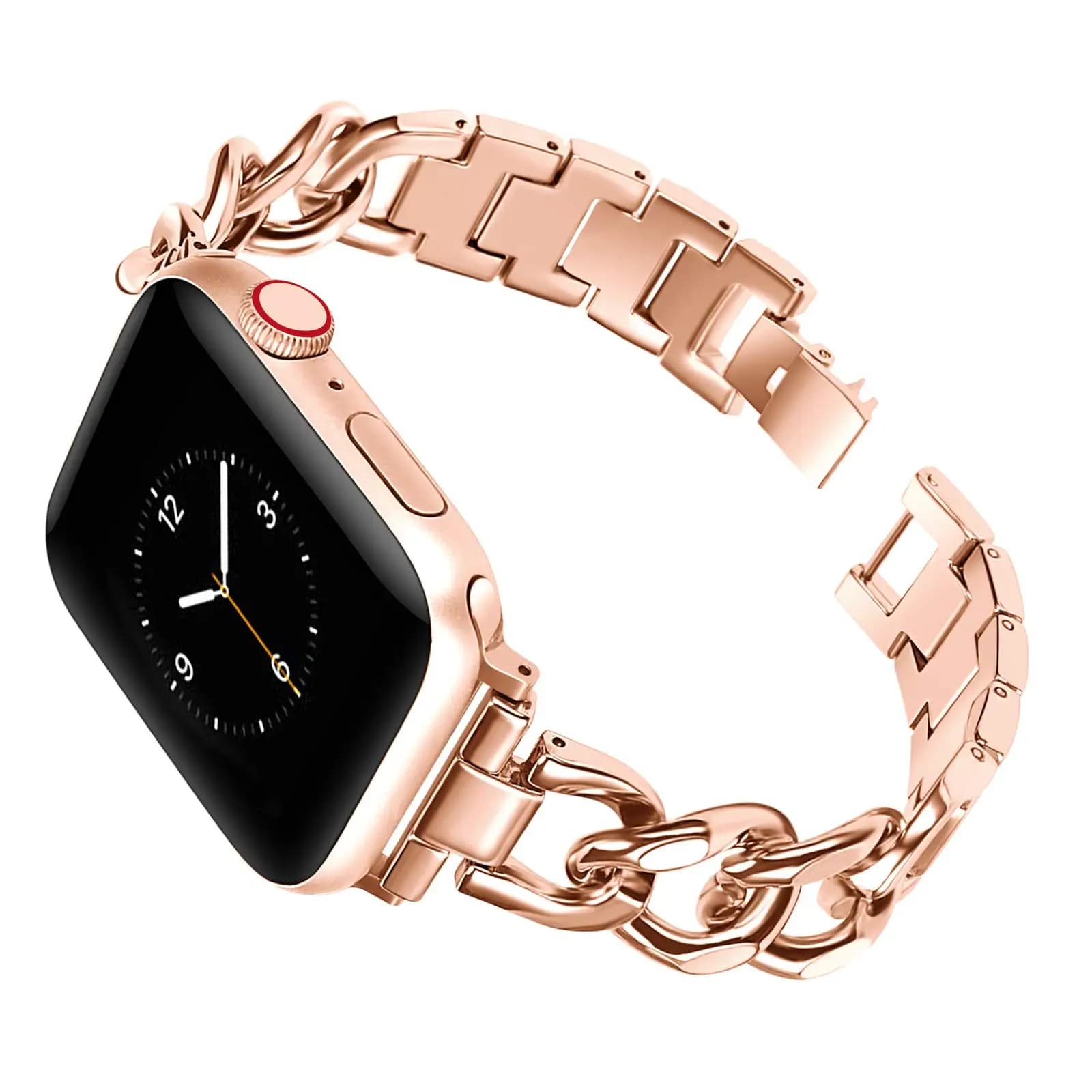 Cuban Link strap for Apple watch band 40mm 41mm 45mm 44mm 49mm Stainless steel metal bracelet iWatch series 8 7 6 5 se ultra