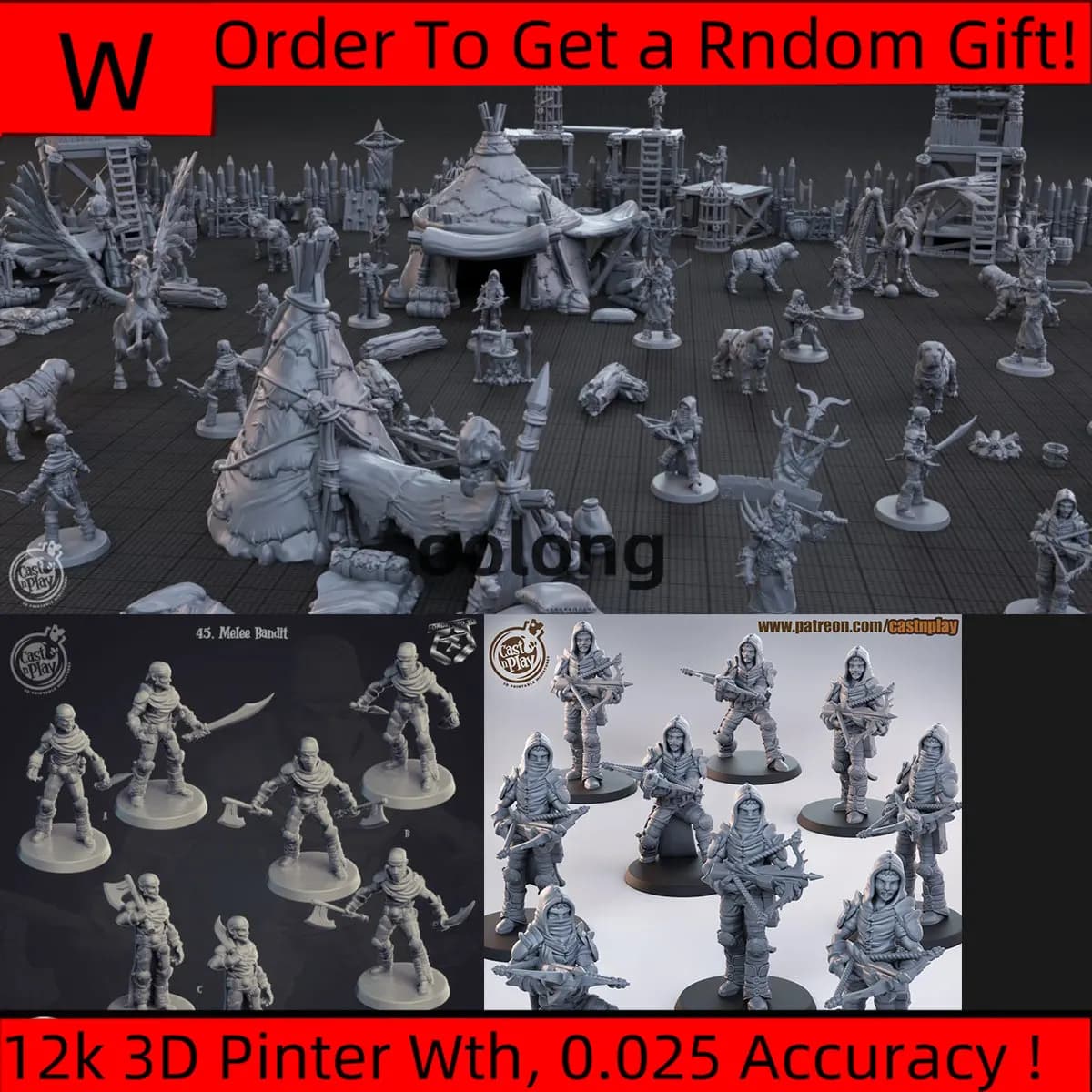 Miniature resin model [Medieval Humans] Bandits, bandits, bards dnd board game war chess sub-model unpainted