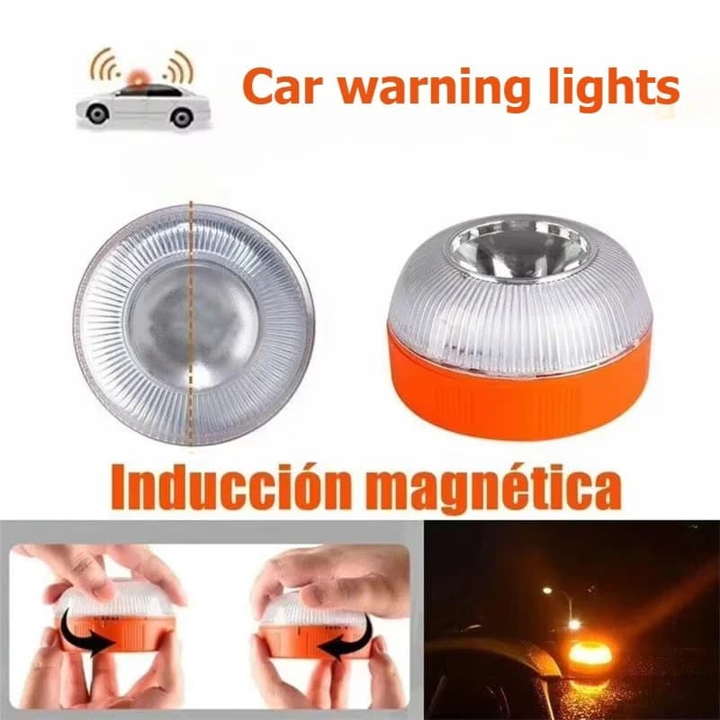 Led Car Strobe Warning Light Flashing Light Portable Emergency Light Magnetic Induction Road Accident Light  Safety Accessory
