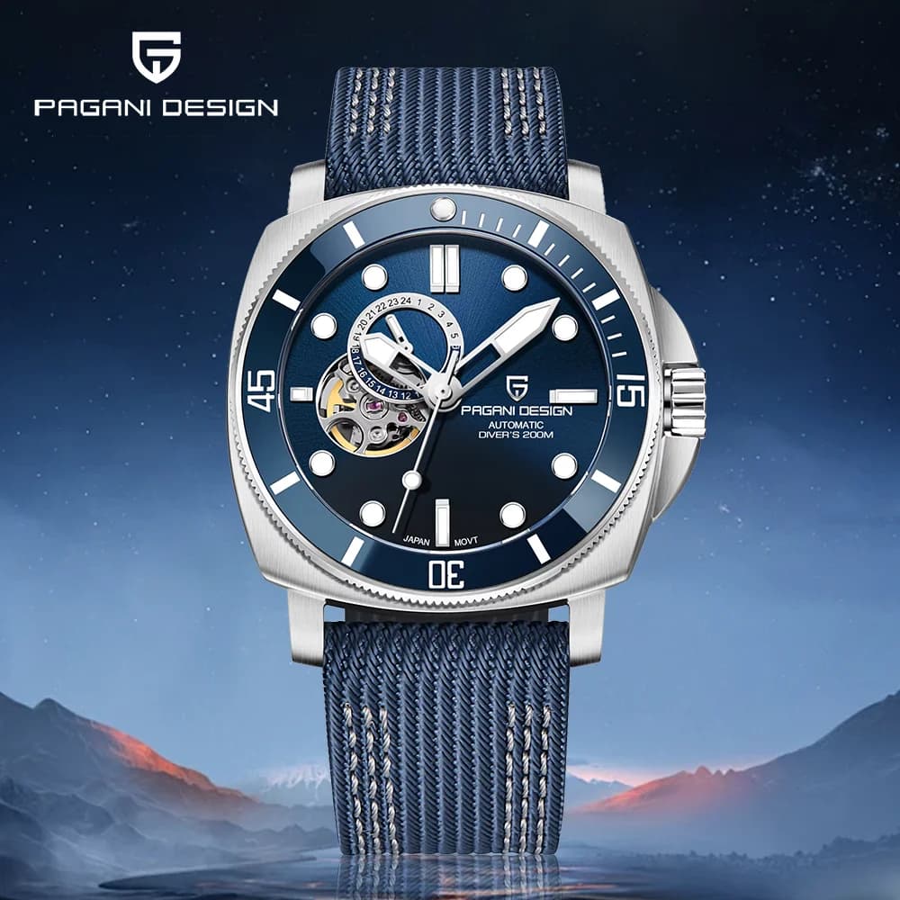 PAGANI DESIGN Original 43MM Men's Automatic Mechanical Watch Japan NH39 200M Waterproof AR Sapphire Mirror Watches For Men
