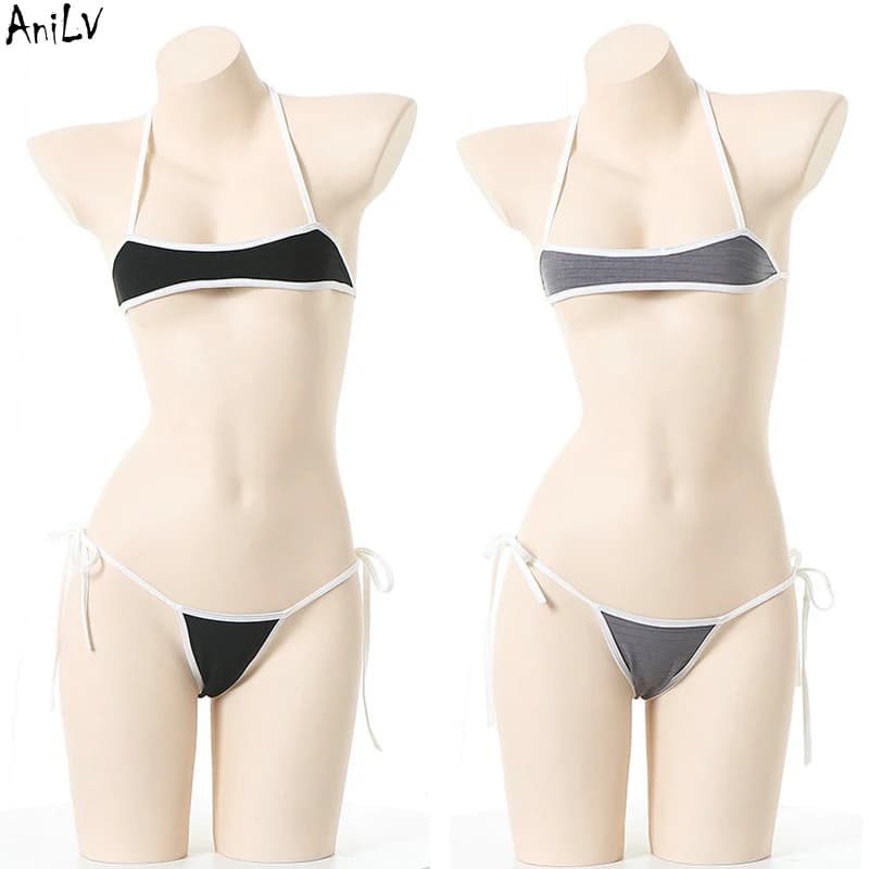 AniLV  Summer Beach Gilr Sports Bikini Swimsuit Swimwear Women Three-point Underwear Pajamas Outfits Costumes Cosplay
