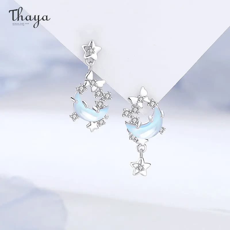 Thaya S925 Silver Dangle Earrings Original Design Women's Jewelry Crystal Fashion Drop Earring for Women Luxury Jewelry Gifts