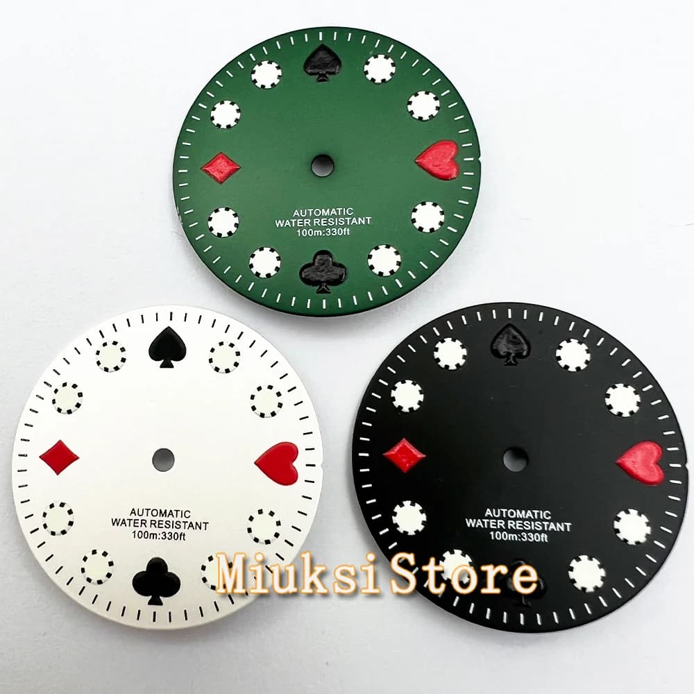 29mm Black White Green Sterile Luminous Watch Dial Fit NH35  Automatic Movement Watch Accessories