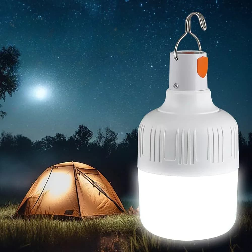 Waterproof LED Night Light Bulb, Rechargeable, Dimmable Emergency Light for Outdoor, Garden, Barbecue, Tent - Courtyard Lighting