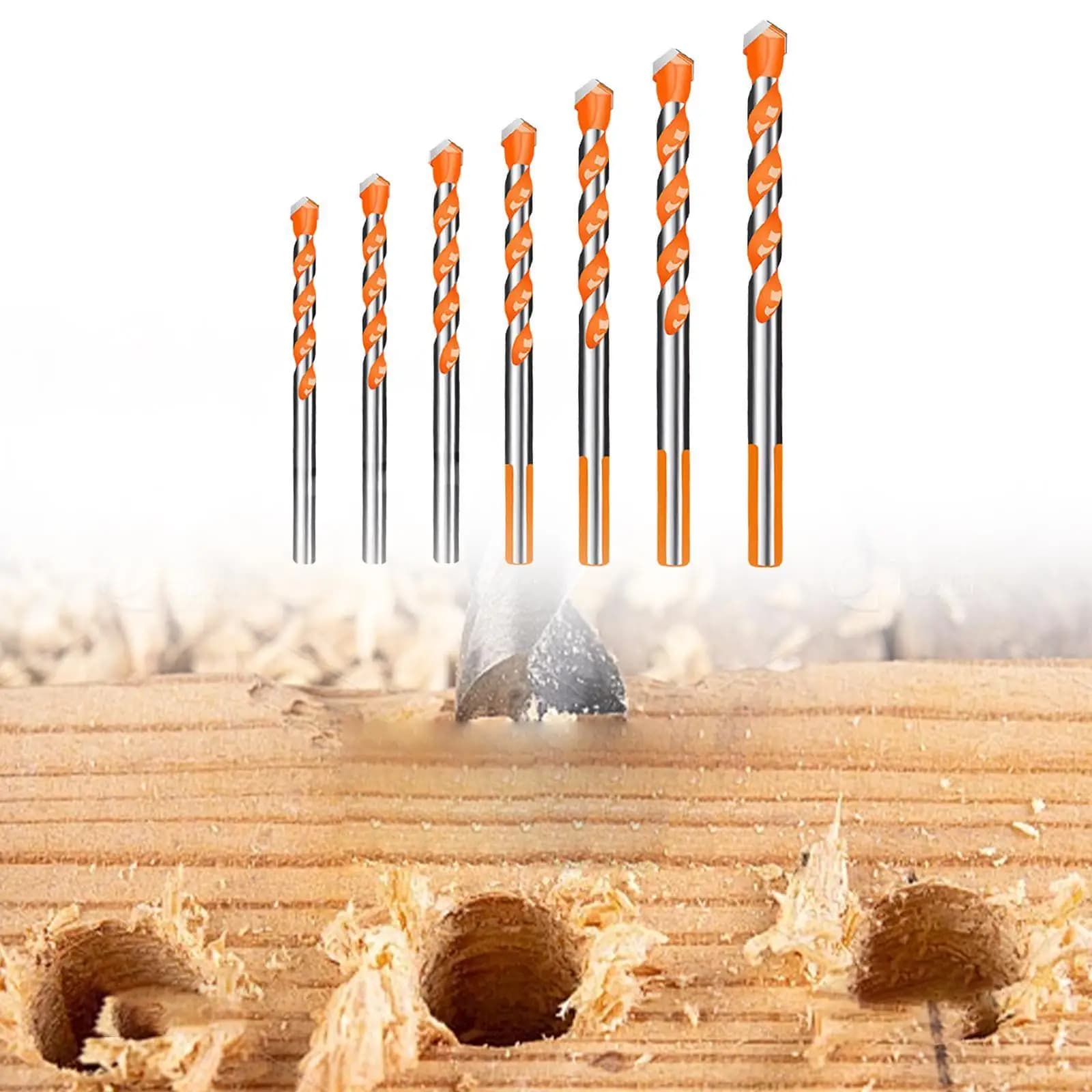 7x Drill Bits Multifunctional Power Drills Bits for Brick Wood and Plastic