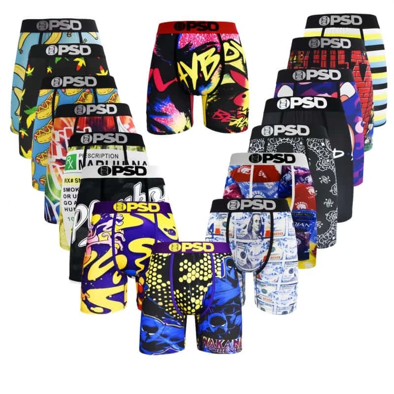 Fashion Sexy Men Boxer Underwear Sports Boxershorts Print Man Underpants Panties Cueca Innerwear Mens Trunks Male Boxers Briefs