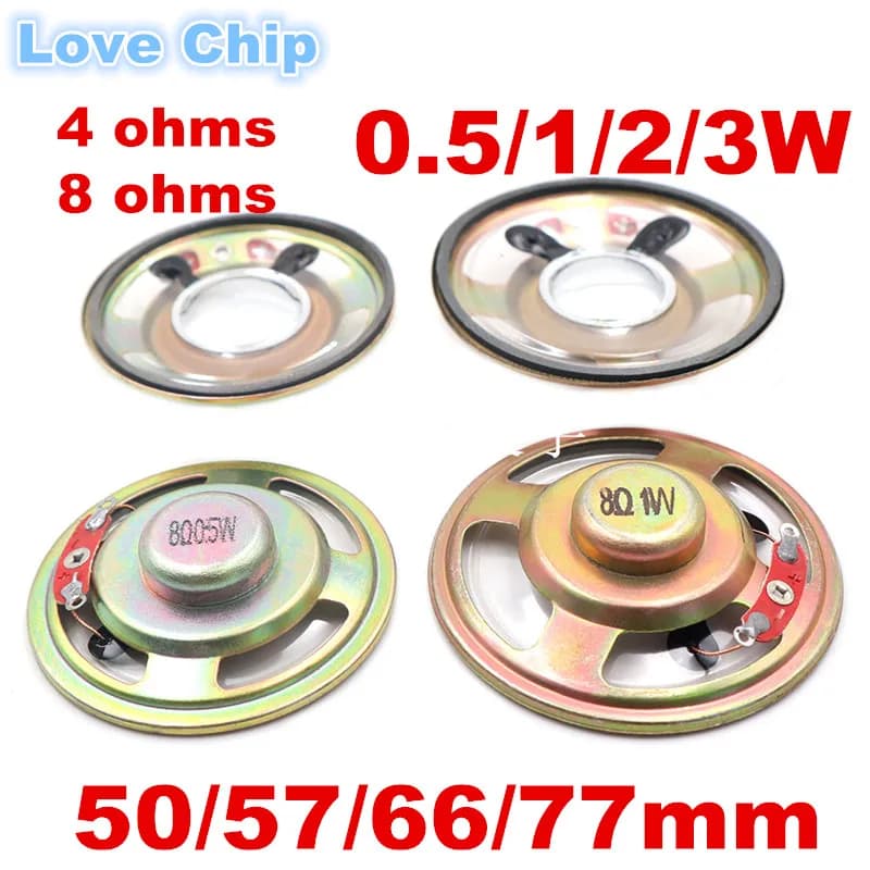 Waterproof Speaker 4 ohm 8 ohms 0.5/1/2/3 watt 0.5W 1W 2W 3W 5W 4R 8R Diameter 40mm 45mm 50MM 57MM 66MM 77MM 5/6.6CM LoudSpeaker