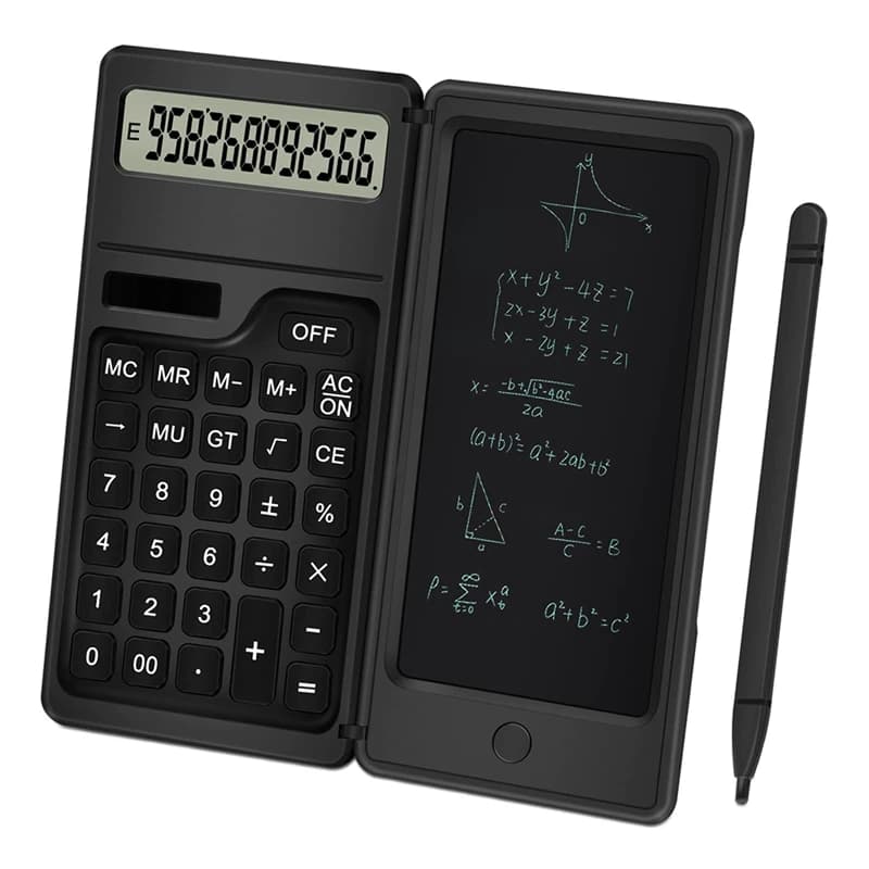 12 Digits LCD Display Calculator With Notepad Solar Desktop Calculator Portable Calculator For Office, School And Home
