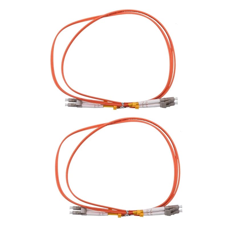 2X 1M Jumper Cable Duplex Multimode LC-LC LC To LC Fiber Optic Optical Patch Cord