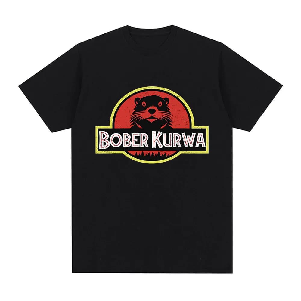 Bober Kurwa Bobr Funny Meme Graphic T-shirt Men's Women Fashion Hip Hop Short Sleeve Loose T-shirts 100% Cotton Cozy T Shirts