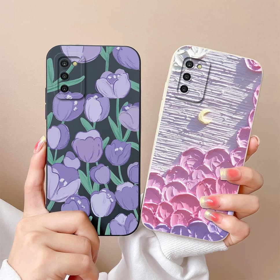 For Samsung Galaxy A02S M02S F02S Phone Cases Cute Creative Style Soft Liquid Silicone Shockproof Protective Back Covers Fundas