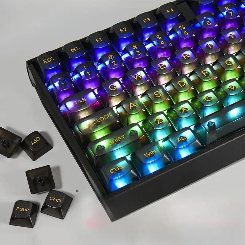 Transparent keycaps Customized personalized glacier-themed keycaps Transparent closed-mouth characters OSA Boneless rib-free des