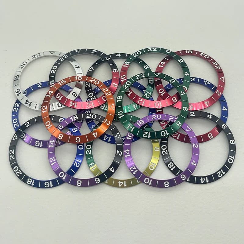 38mm Aluminum Ring GMT Diver's Style Watch Bezel Insert Fits SKX007 SKX009 SRPD Watch Cases Replace Accessory Diving Bezel Ring