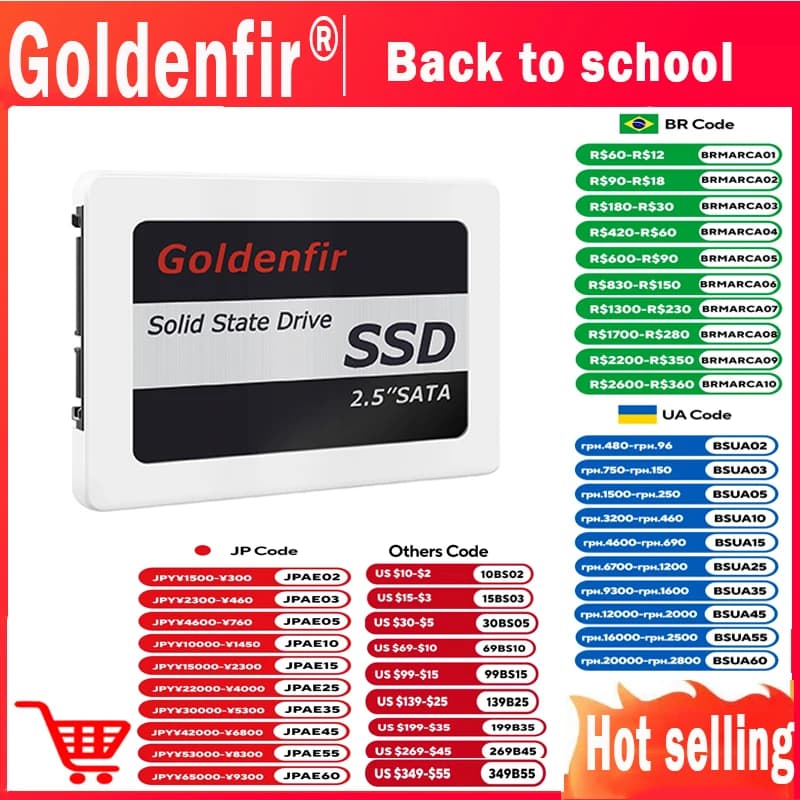 Goldenfir Hot Sale High Quality Solid State Drive128GB120GB256GB240GB 360GB480GB 512GB720GB 2.5 SSD 2TB 1TB for Laptop Desktop