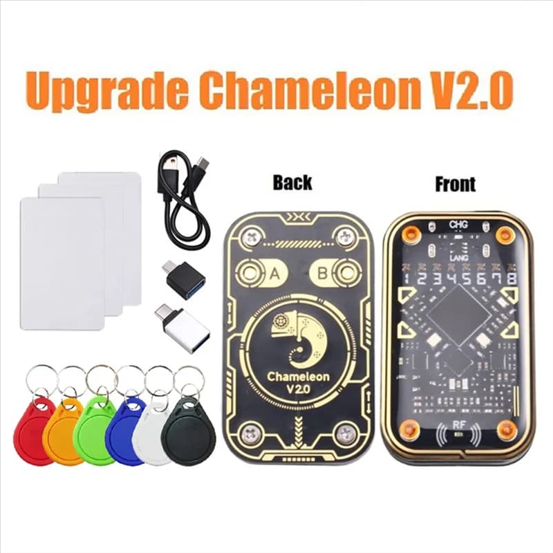 News Chameleon Ultra V2.0 RFID Smart Chip Reader NFC Duplicator+3XCUID 6XUID Keychain 125Khz 13.56Mhz Card Decode RFID Reader