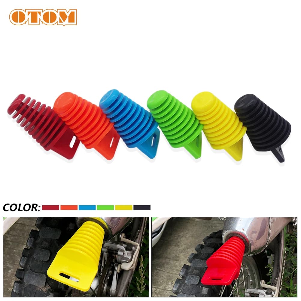 OTOM Motorcycle Muffler Plug Large Size Exhaust Pipe Silencer Engine Protector Rubber Stoppers For ATV UTV Motocross Universal