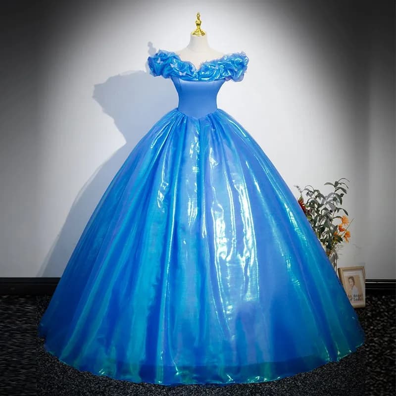Blue Quinceanera Dresses Sweet Party Dress 15 year old dress Off Shoulder Ball Gown Classic Real Photo Formal Gown customized