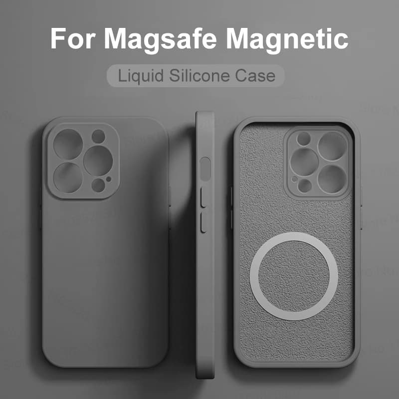 For Magsafe Magnetic Cases For iPhone 15 14 11 13 12 Pro Max 15 Plus Wireless Charge Case Silicone Soft Cover Phone Accessories