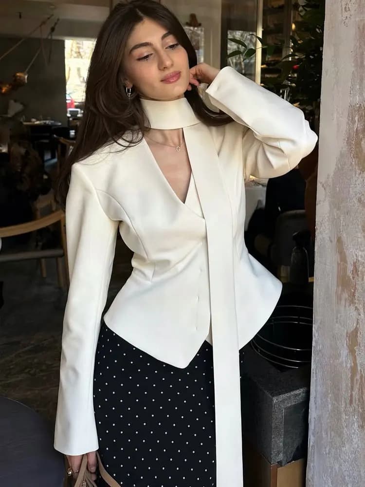 Tossy 3 Piece-Set Female Suit Mini Skirt Elegant Striped Commute Patchwork Fashion Luxury V-Neck Party Looks For Women Suit Sets