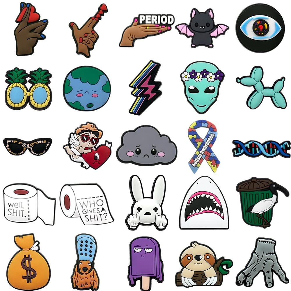 1PCS Funny Style Shoe Charms Alien Balloon Dog Shoe Accessories Pins for Clog Buckle Sneaker Women Men Shoe Decoration Gifts