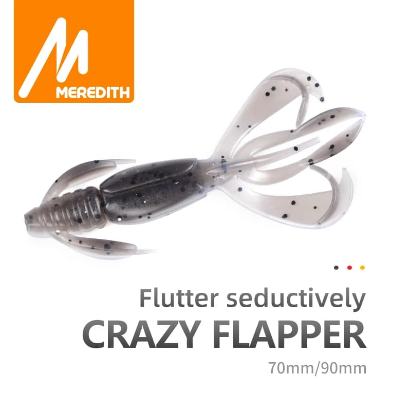 MEREDITH Crazy Flapper Fishing Lures Soft Lure Fishing Lure 70mm/10pcs Soft Silicone Baits Shrimp Bass Peche Gear Fishing Tackle