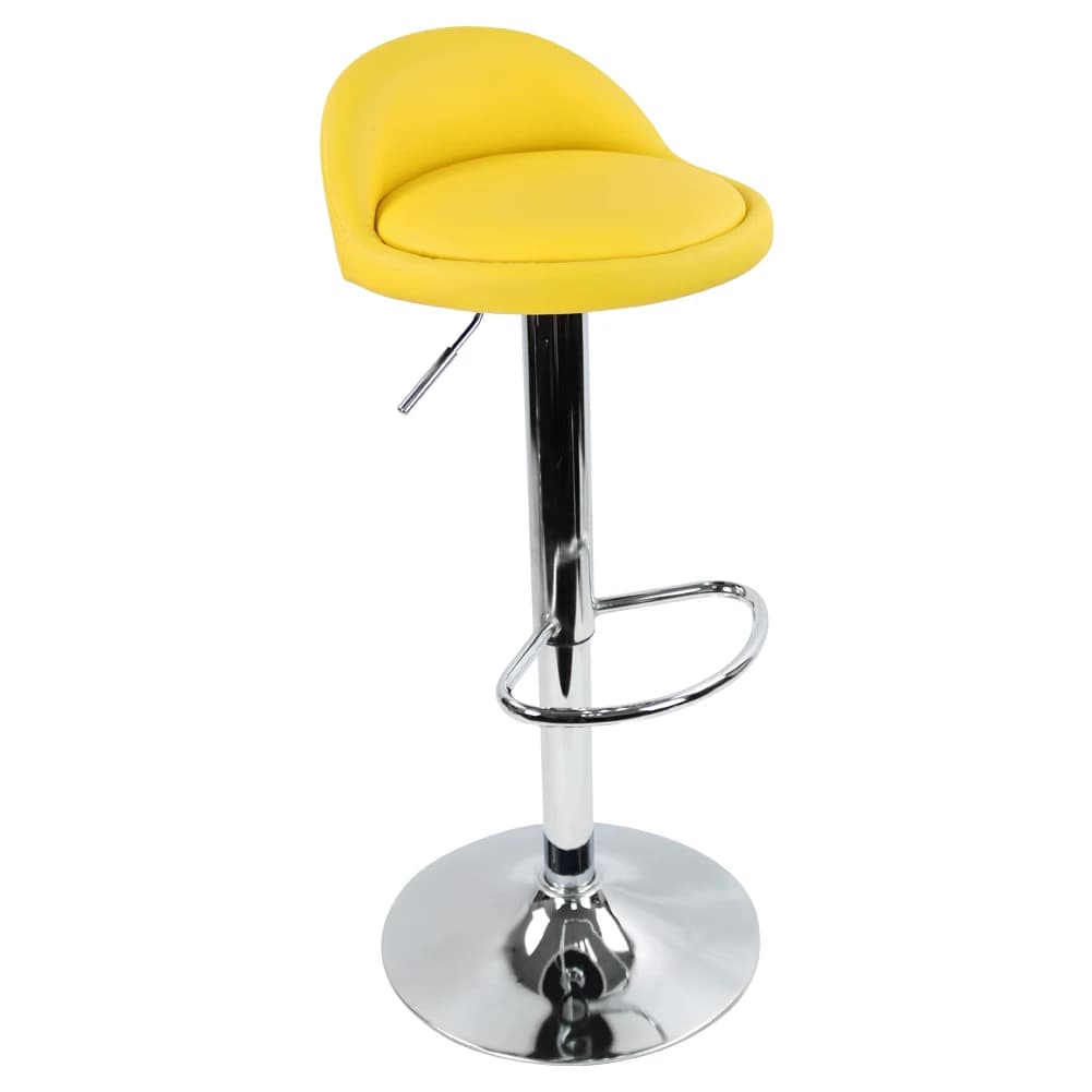 KKTONER PU Leather Round Bar Stool with Back Rest Height Adjustable Swivel Pub Chair Home Kitchen Bar stools Backless Stool