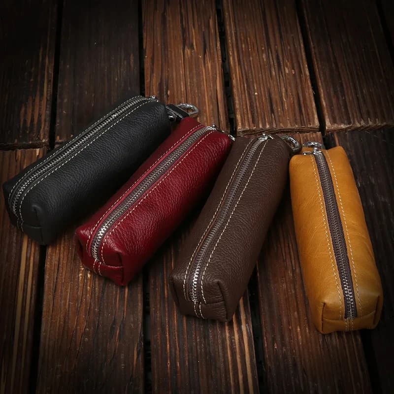 Genuine Cow Leather Men Women Key Bag Small Business Kay Case Women Housekeepers Wholesale purse keychain wallet
