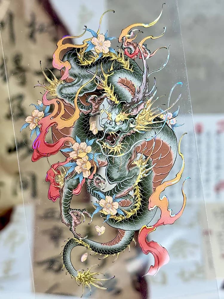 10M Shiny Pet Washi Tape 1909 Veyron, Shell Light Collage Journal Sticker, Ancient Style And National Style