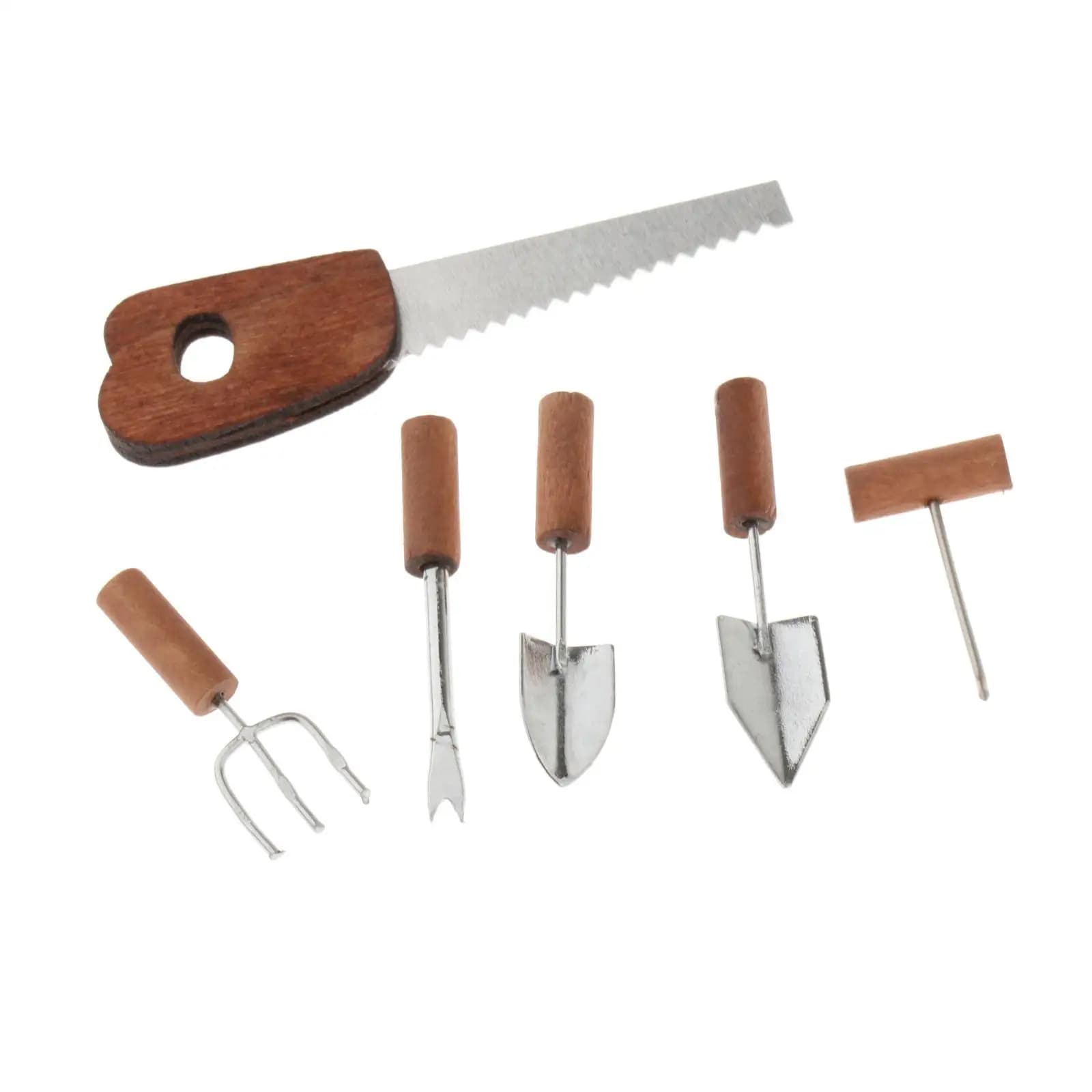 6 Pieces Mini Tools Set Miniature Dollhouse Garden Tools Mini Ornament Garden Furniture Miniature Fairy Garden Farming Tools