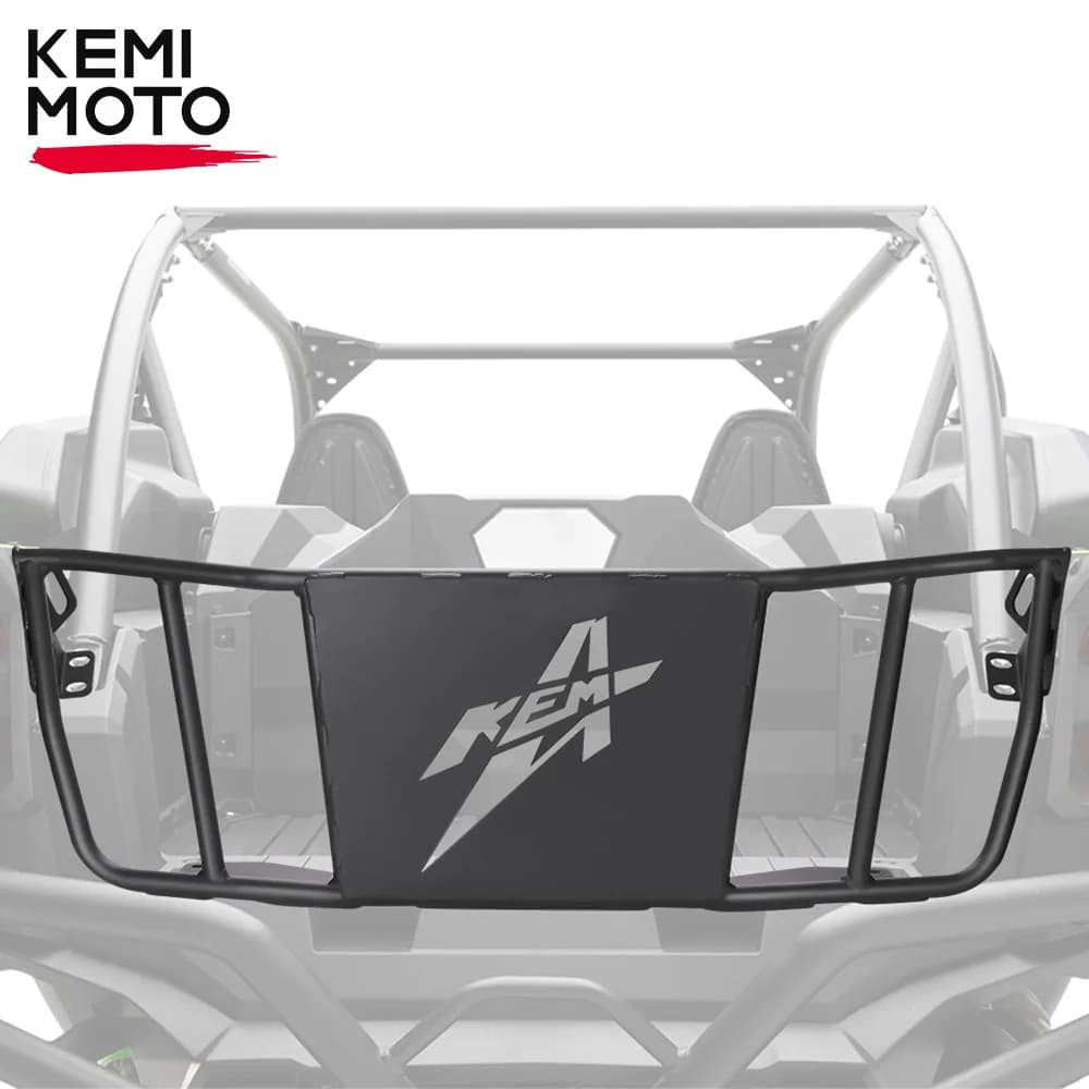 OFF-ROAD UTV Heavy Duty Steel Tailgate for Kawasaki KRX 1000/4 1000 2021+ Extender High Cargo Bed Enclosure Hold 32" Spare Tire