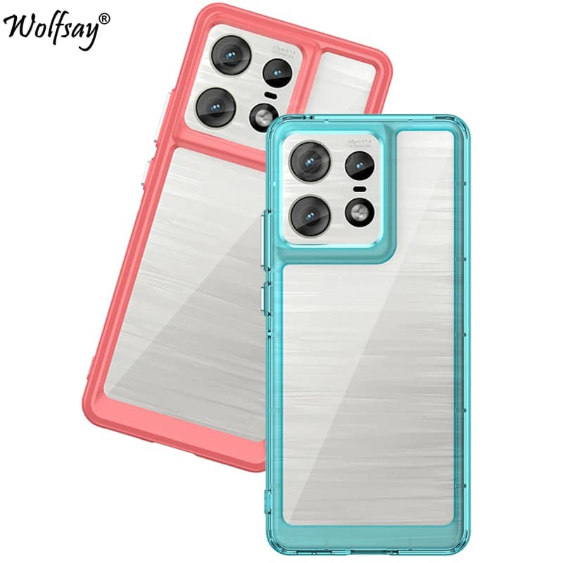 Transparent Phone Case For Motorola Edge 50 Pro Case Silicone Colorful Back Cover For Moto Edge 50 Pro Case For Moto Edge 50 Pro