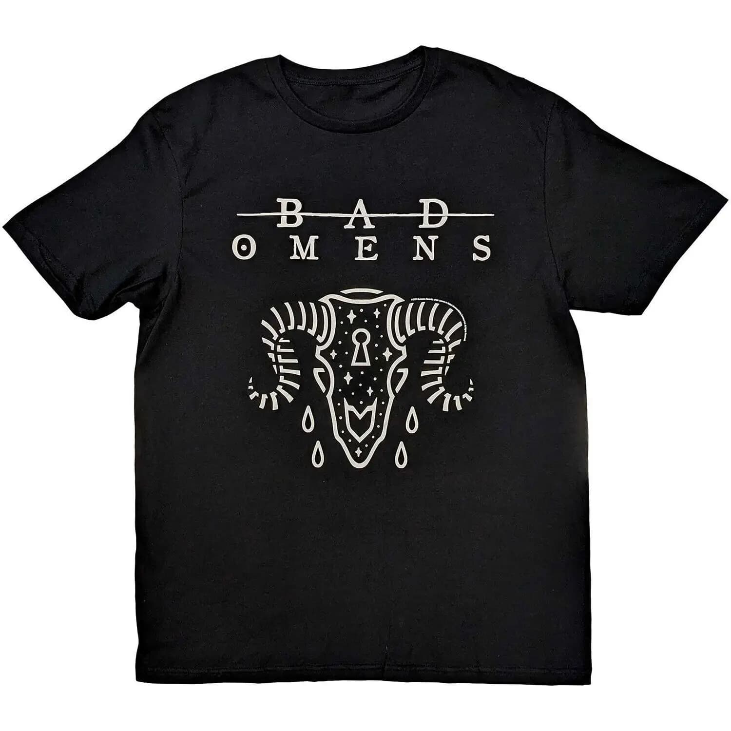 Men's Bad Omens Ram Skull Slim Fit T-shirt Medium Black