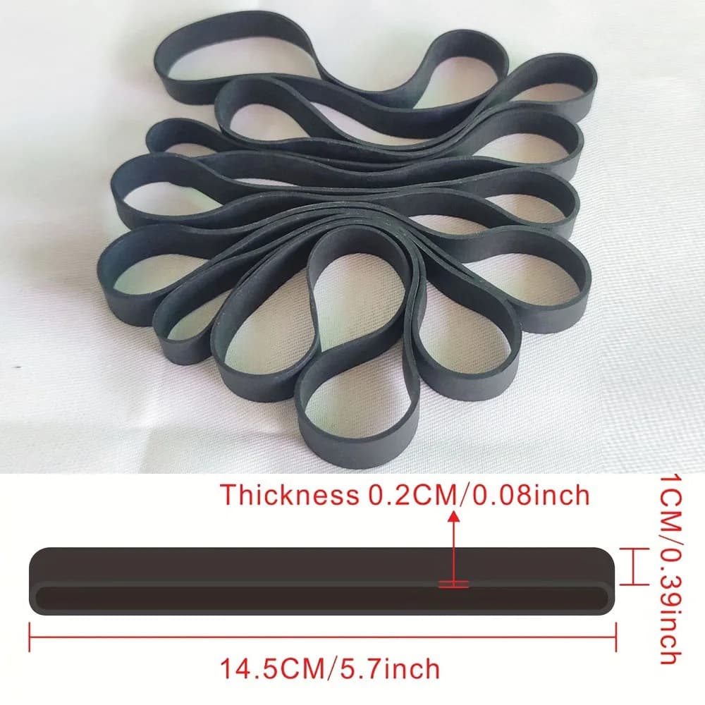 20pcs Black Rubber Bands 14.5cm/5.7inch Large Size Stretchable Elastic Rubber Ring For Office Stationery Package Supplies
