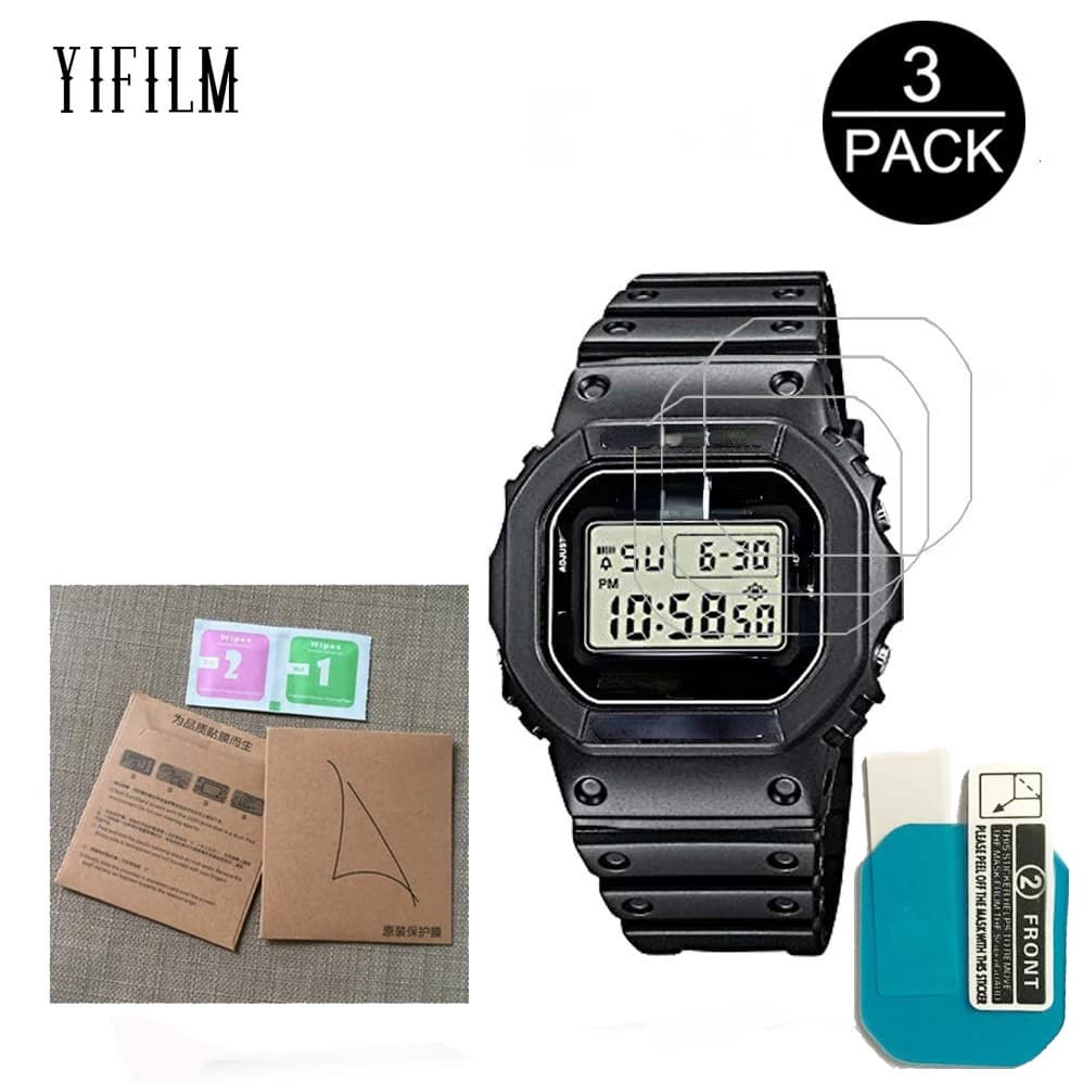 3pcs Screen Protector Film For DW5600 DW5610 F-91W Watch HD Clear Anti-Scratch LCD Film GW-B5600 GW-M5610 GMW-B5000