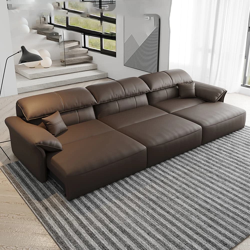 Linlamlim Electric Sofa Convertible for Cinema Living Room | Genuine Leather Electric Multifunction Sofa Bed | Folding Sofa Beds