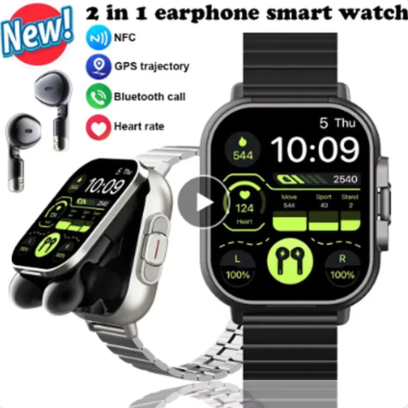 New Bluetooth headset smart watch two-in-one full-screen touch Bluetooth call For Oukitel WP32 VIVO iQOO Neo7 Racing Samsung HTC