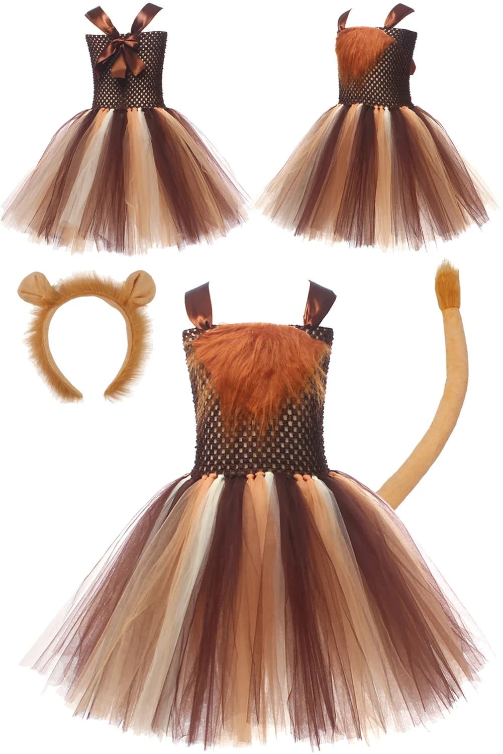 Disguise Cute Lion Cosplay Child Girls Tutu Skirt Dress Cartoon Animal Fantasia Costume Kid Roleplay Role Play Fancy Party Cloth