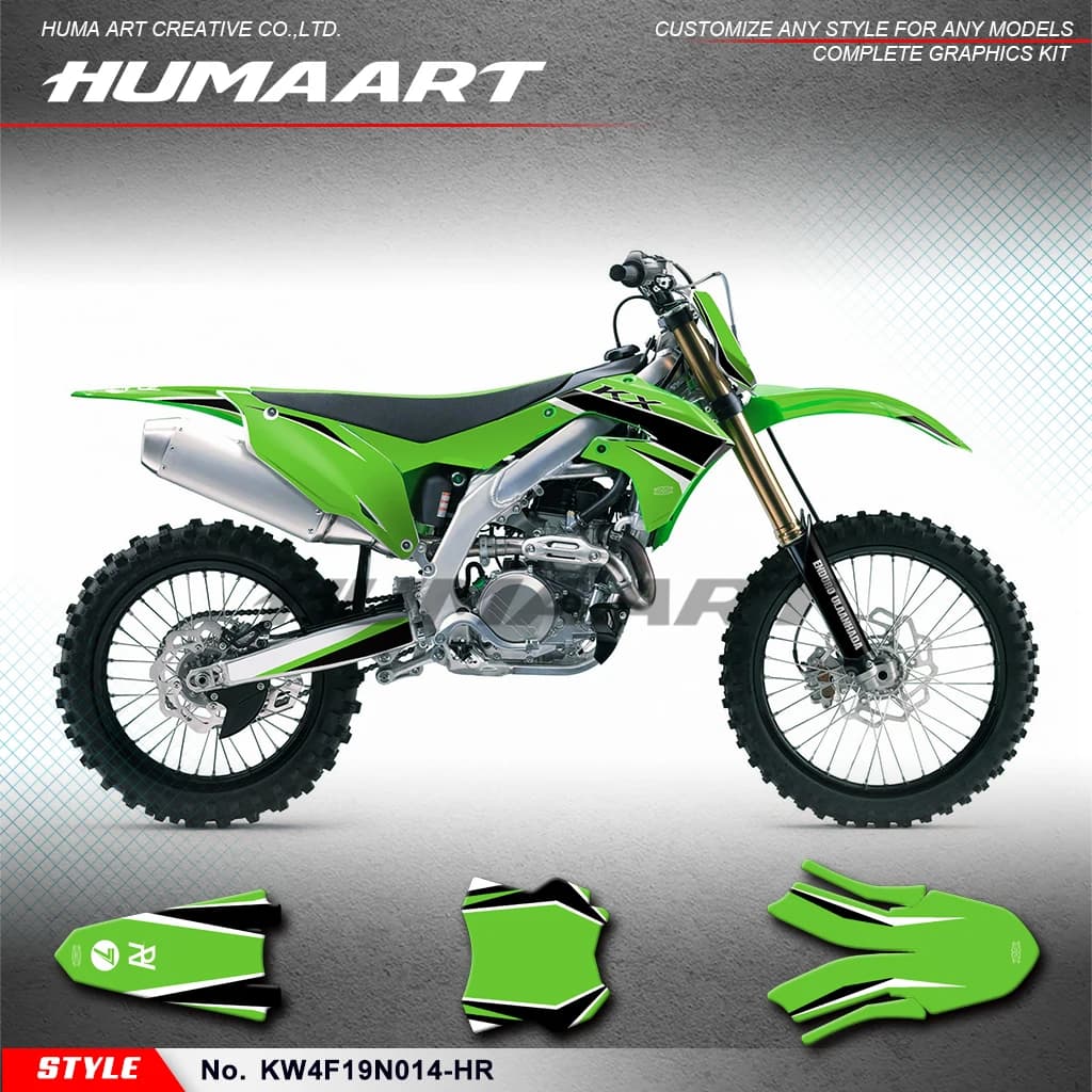 HUMAART Adhesive Decals Wrapping for KX450F KX450X KX250F KX250X 2019 2020 2021 2022 2023 2024, KW4F19N014-HR