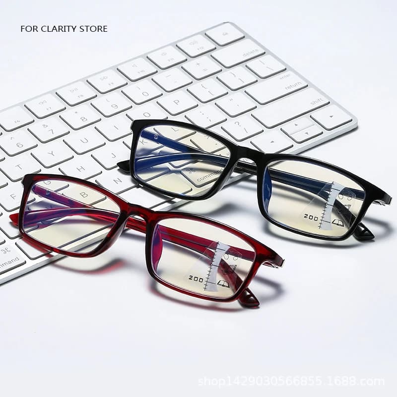 Business Anti-blue Progressive Multifocal Reading Glasses Women Smart Zoom Elderly Eyewear Men Protable Presbyopic Glasses