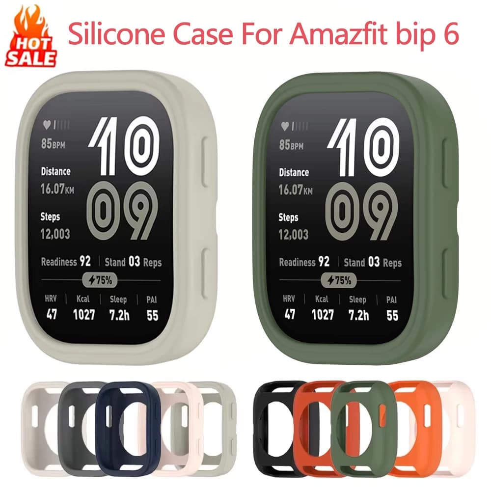 Soft Silicone Case For Amazfit Bip 6 smartwatch Accessories Hollow Protective Shell Scratch Bumper Cover For Amazfit bip6 Case