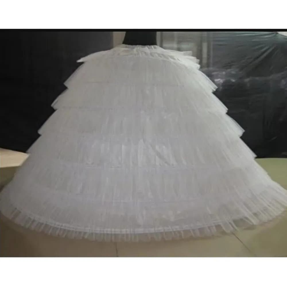 6 Hoops 6 Tieres Tulle Black White Super Puffy Petticoats Ball Gown Dresses Wedding Dresses Underskirt Crinoline Diameter 120cm