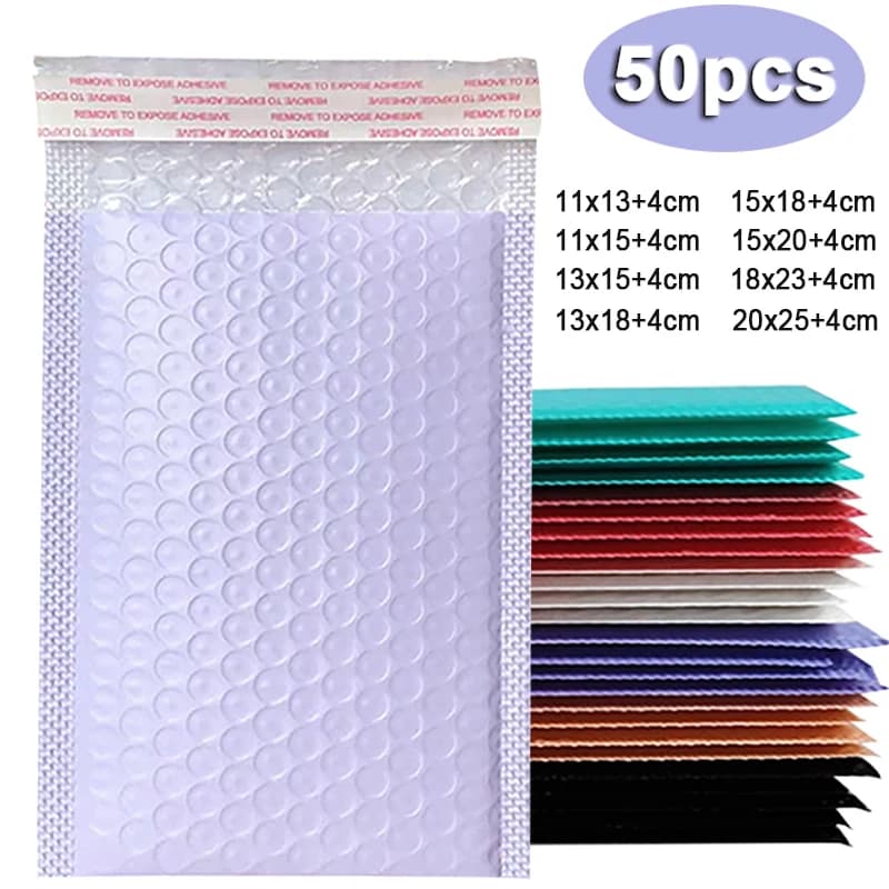 50PCS Purple Bubble Mailers Bubble Padded Mailing Envelopes Mailer Poly for Packaging Self Seal Shipping Bag Bubble Padding