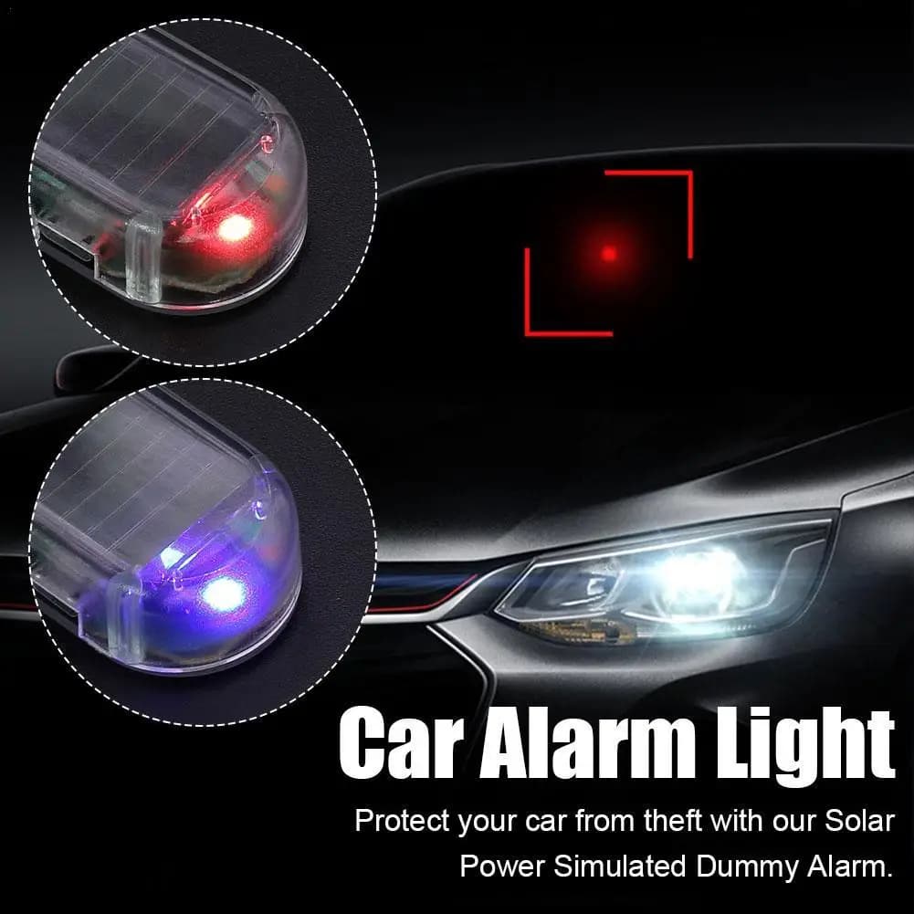Solar Car Alarm LED Light Anti Theft Solar Power Simulated Dummy Alarm Warning Caution Flashing Imitation Car Alarm Light 1PC