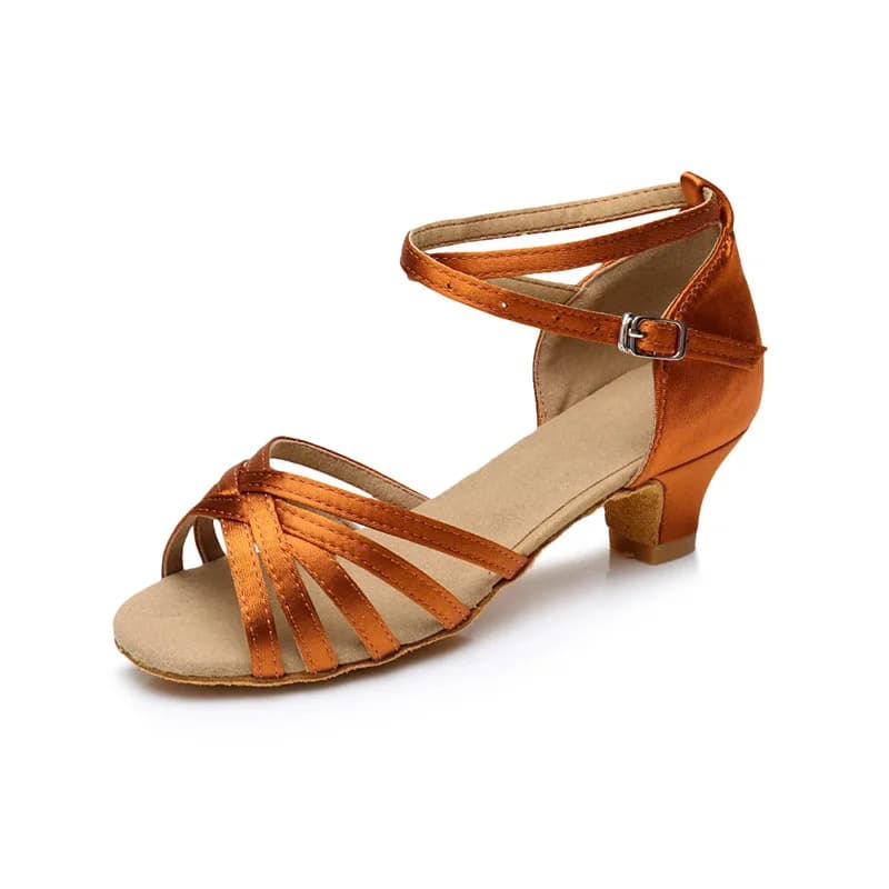Latin Dance Shoes for Women, Soft Bottom, Jazz Practice Sandals, Medium Heel for Girls, Ballroom Dance 3.5cm