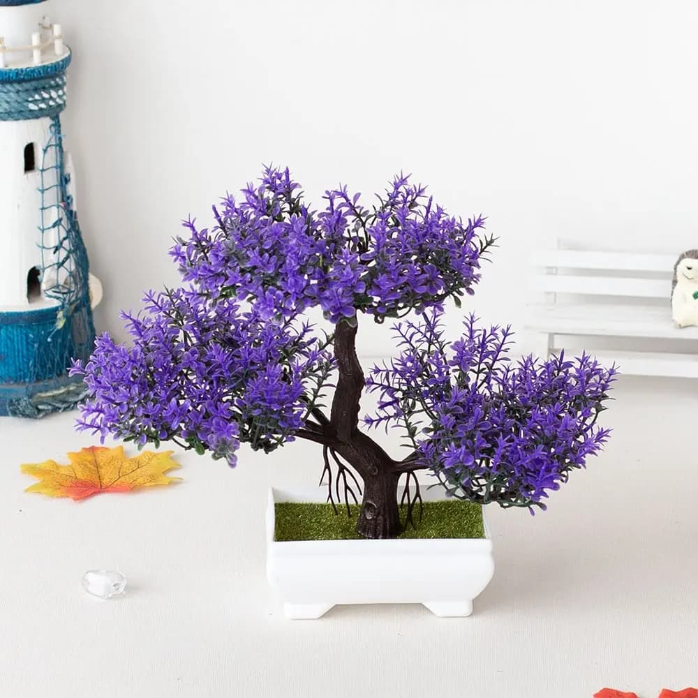 Artificial Plants Bonsai Small Tree Pot Fake Plant Flowers Potted Ornaments For Home Wedding Festival Decoration Accessories